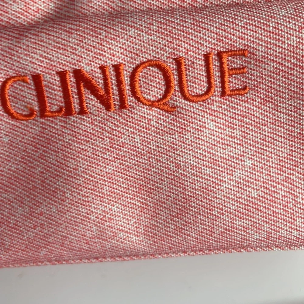 Clinique orange cosmetic bag